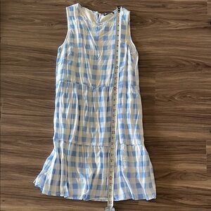 Blue and cream checkered dress size small